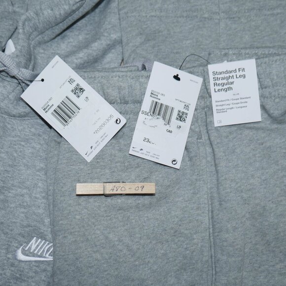 Nike Club Men's Size 2XL Sweatsuit Fleece Tracksuit Heather Grey Matching Set - Picture 5 of 9